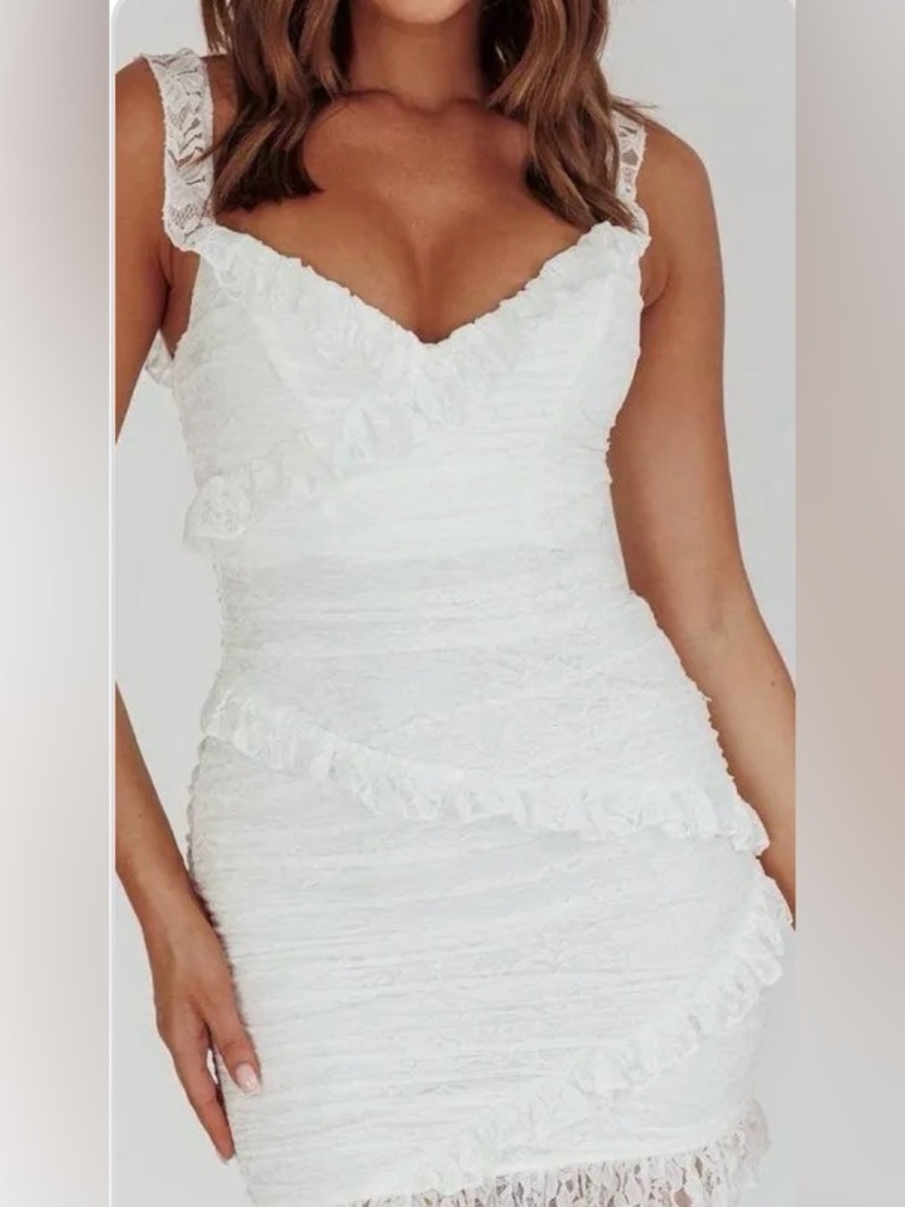 Selfie Leslie White Lace Dress